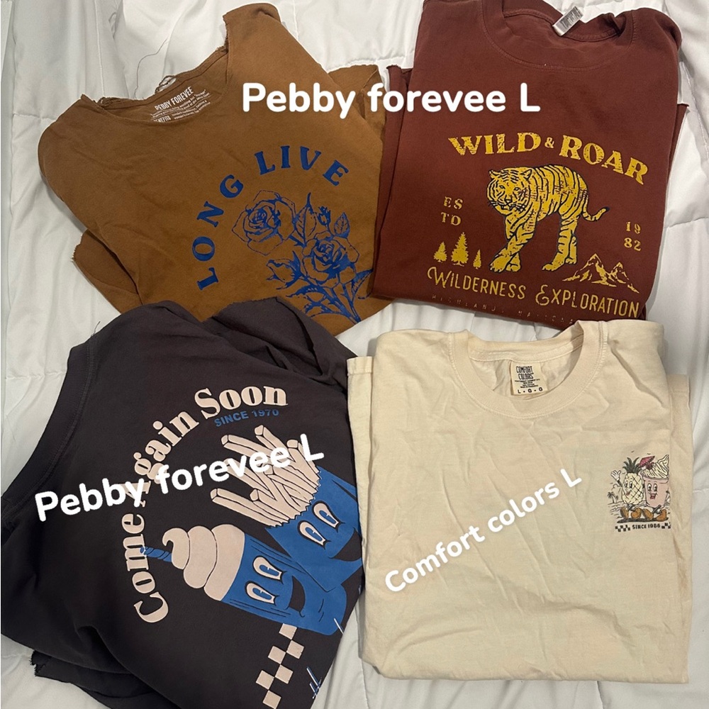Graphic Tees - Brown, Red, Black, Cream